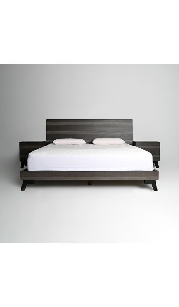 Cama Mid Century tamaño Queen con 2 mesas de noche